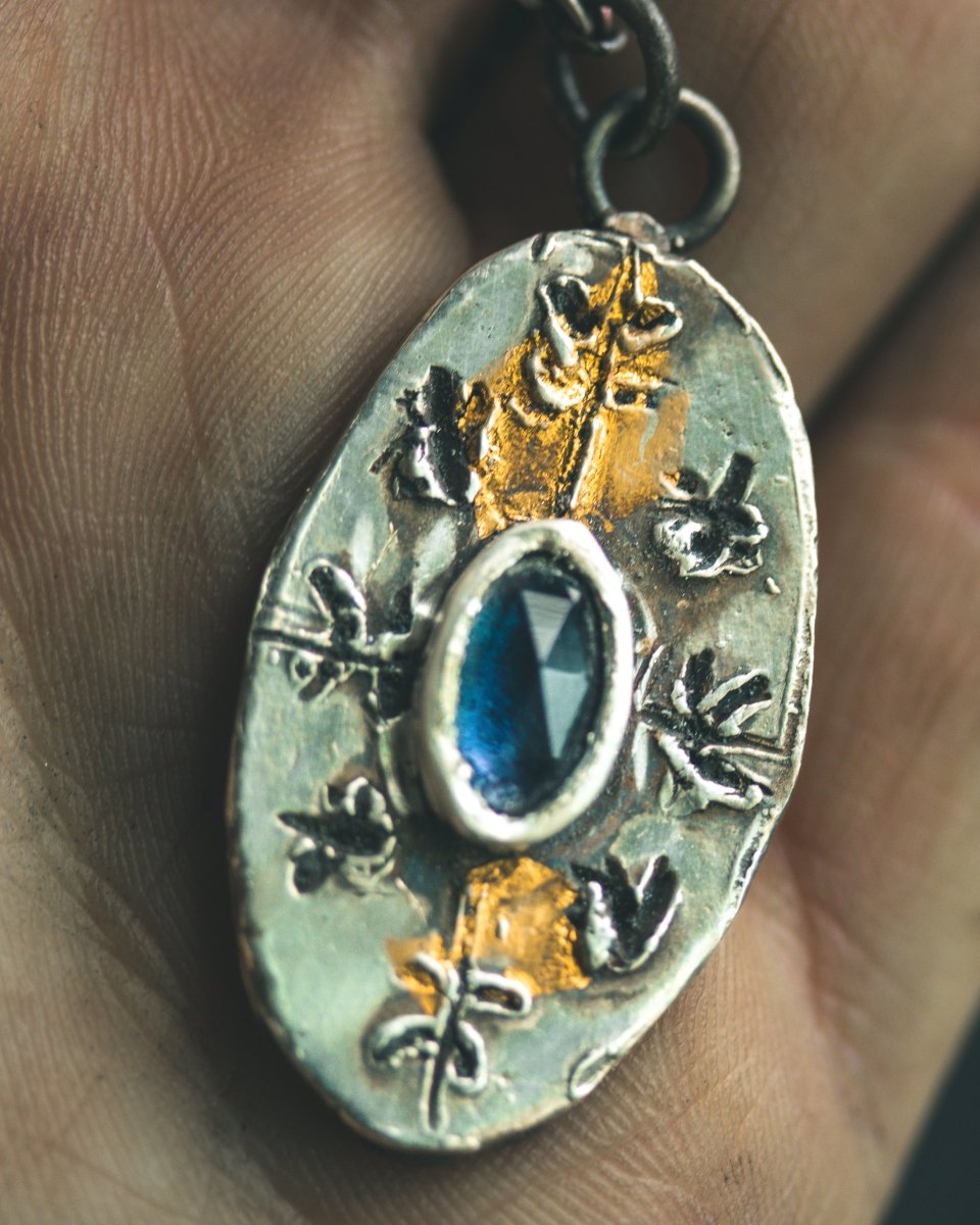 Nordic Talisman Rose - Cut Iolite Amulet: A Gateway to Ancestral Vision and Intuition - Machinations