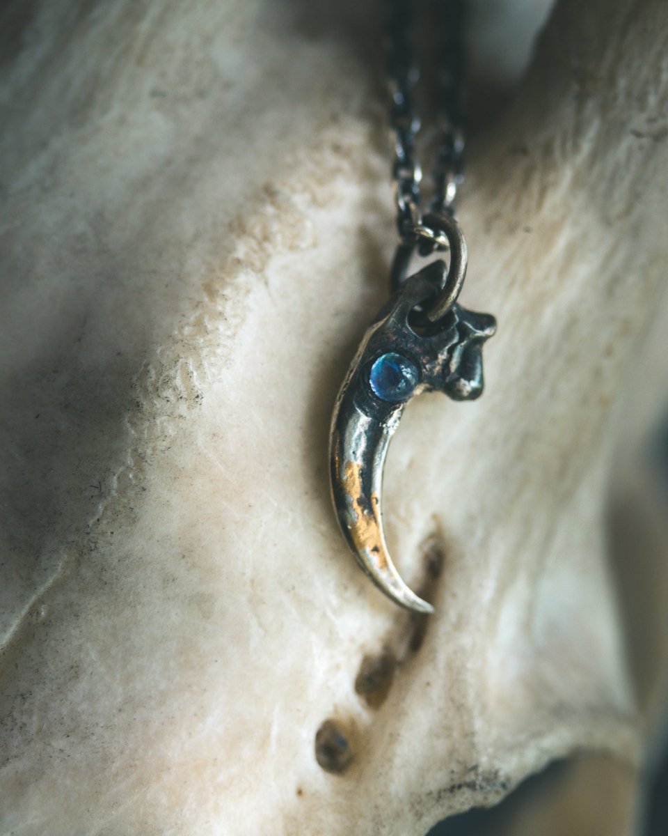 Peregrine Falcon Talon Pendant with Tanzanite Cabochon - Machinations