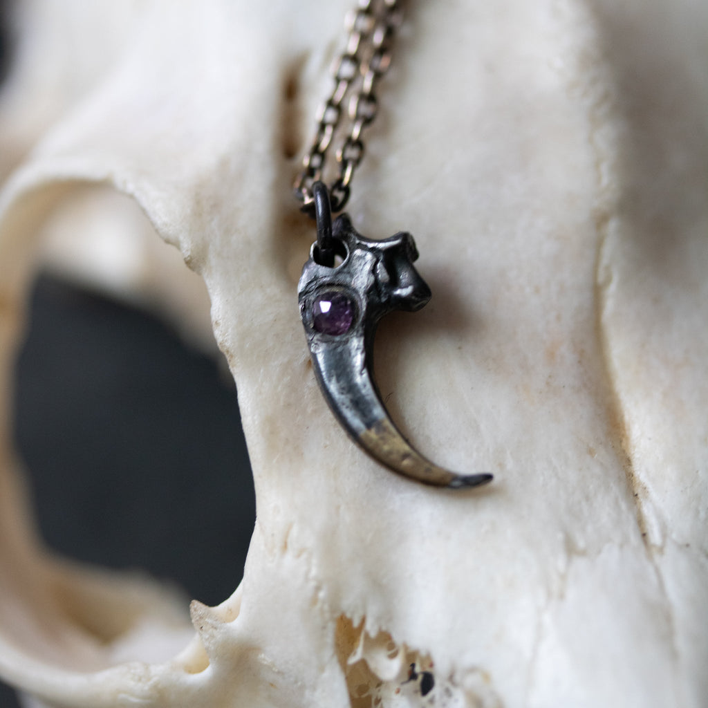Peregrine Falcon Talon with Amethyst Rosecut - Machinations