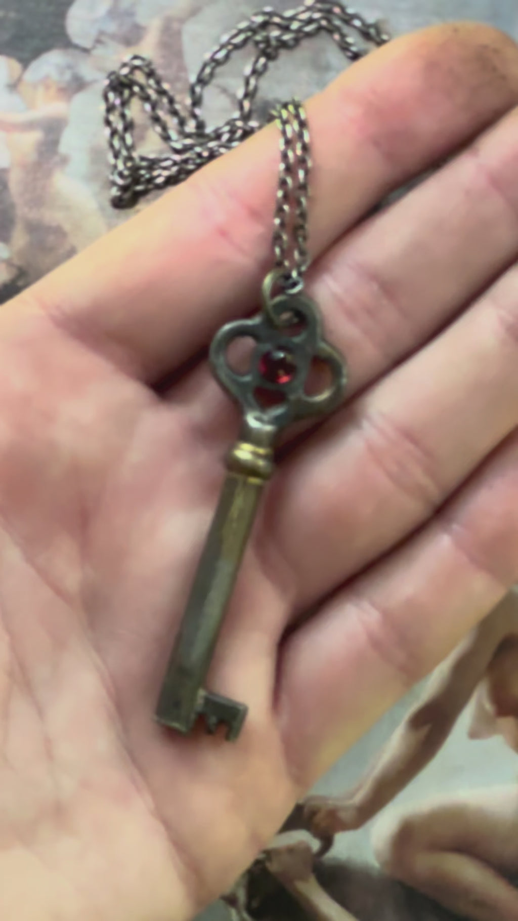 Hekate’s Crossroads Key with Almandine Garnet: A Symbol of Transformation, Passion, and the Power of Choice