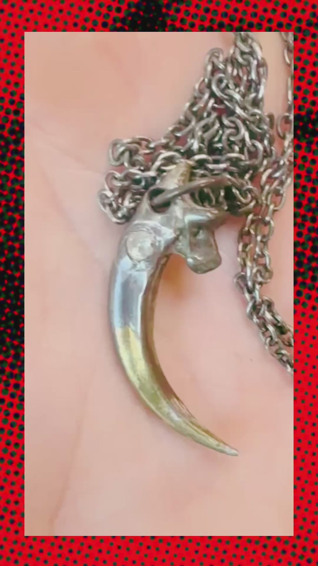 Raven Claw Pendant with 3mm White Ice Diamond Talisman of Vision, Protection, and Shadow Wisdom Sterling Silver | One of a Kind