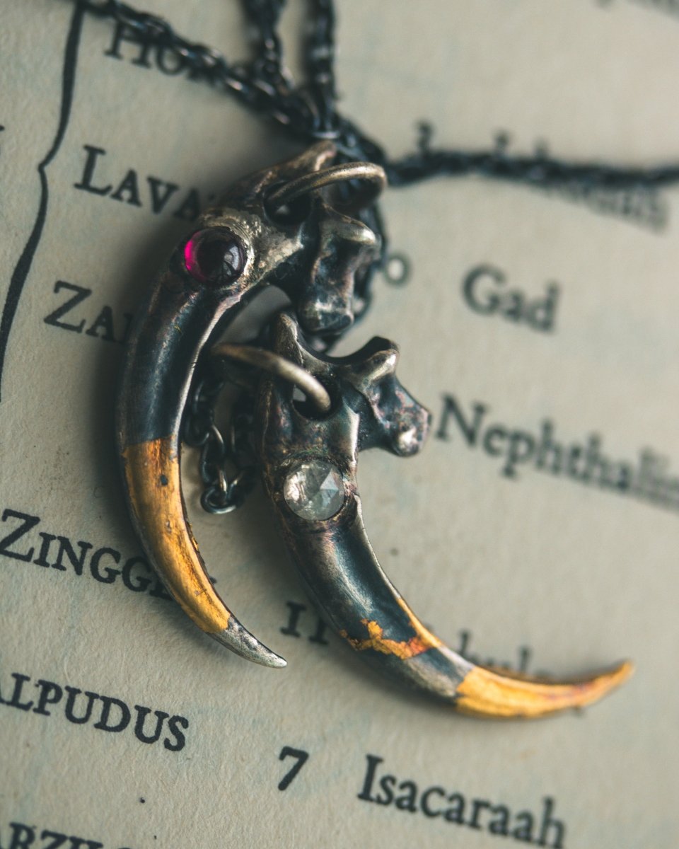 Raven Claw Pendant with Rare Neon Rhodolite Garnet: A Talisman of Shadow, Insight, and Fierce Protection - Machinations