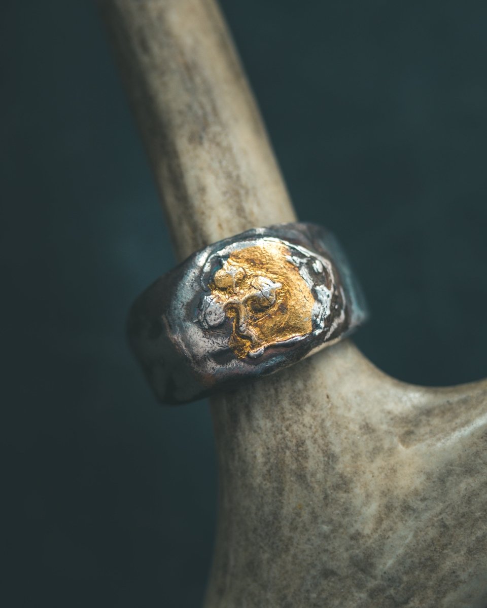 Shamrock Trinity Signet | Sterling Silver & 23K Gold | Sacred Symbol of Faith, Hope & Love - Machinations