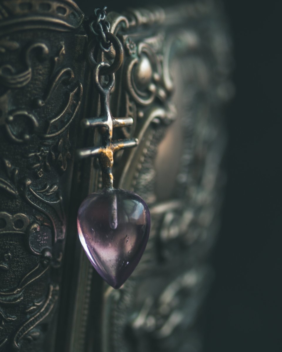 Silver & Gold Leviathan Cross Pendant with Amethyst: A Symbol of Alchemy, Power & Spiritual Clarity - Machinations