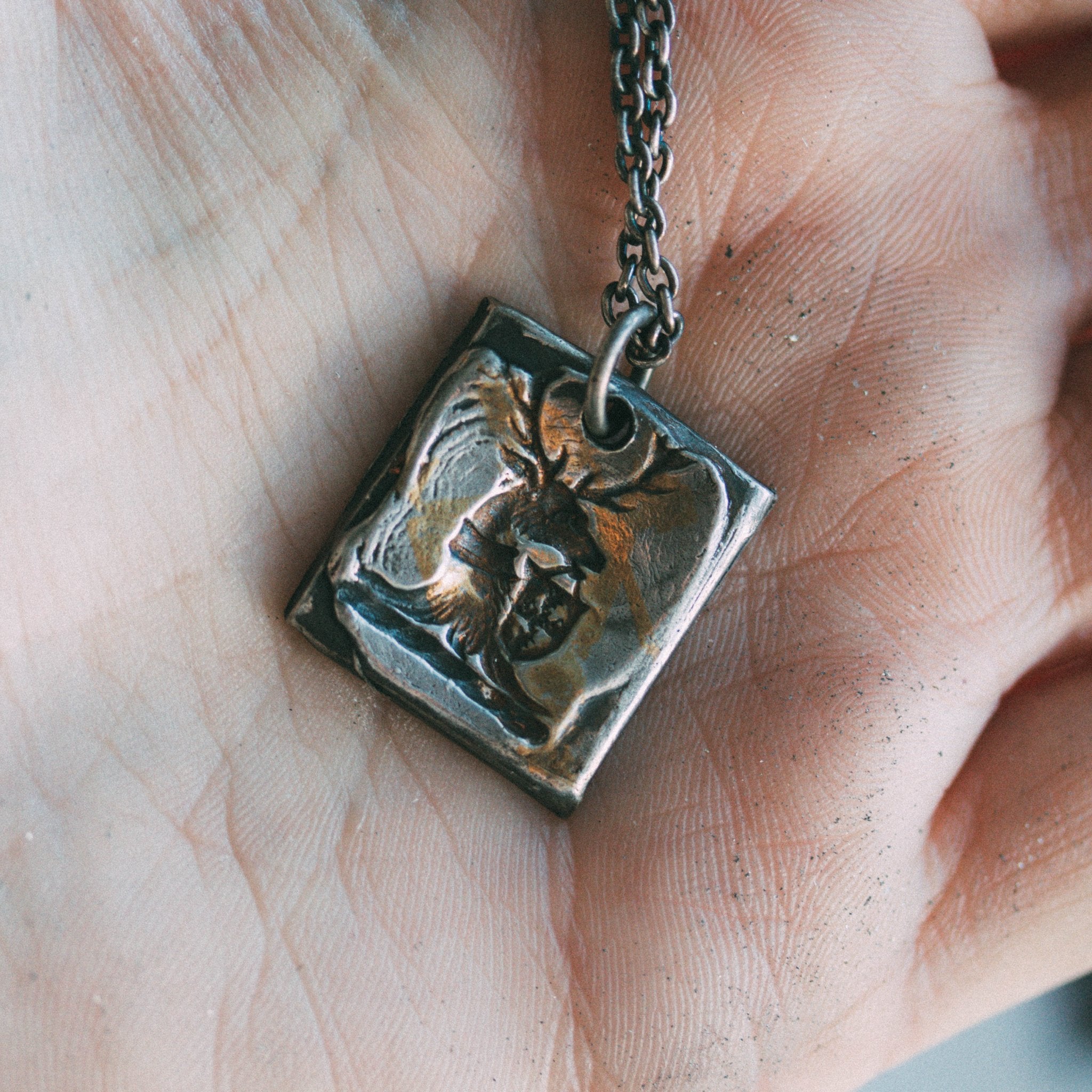 Stag and shield Tag Necklace - Machinations