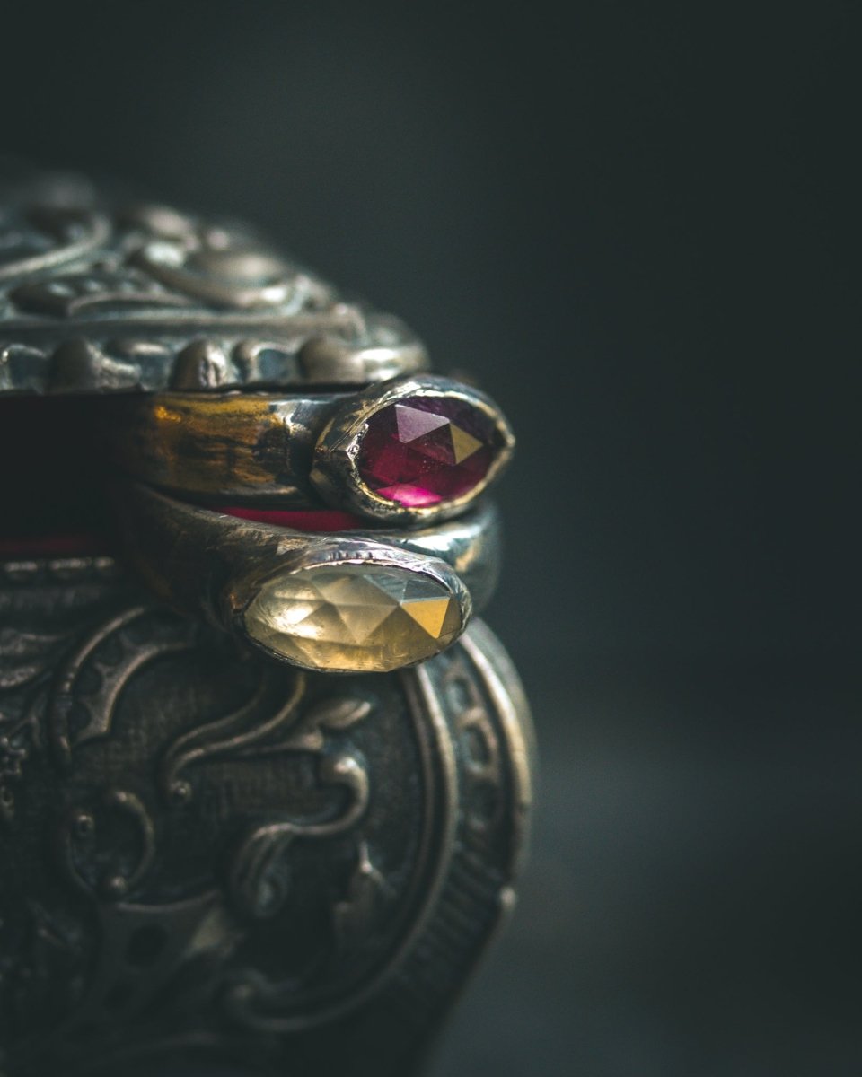 Stirrup Ring with Yellow Citrine - Machinations