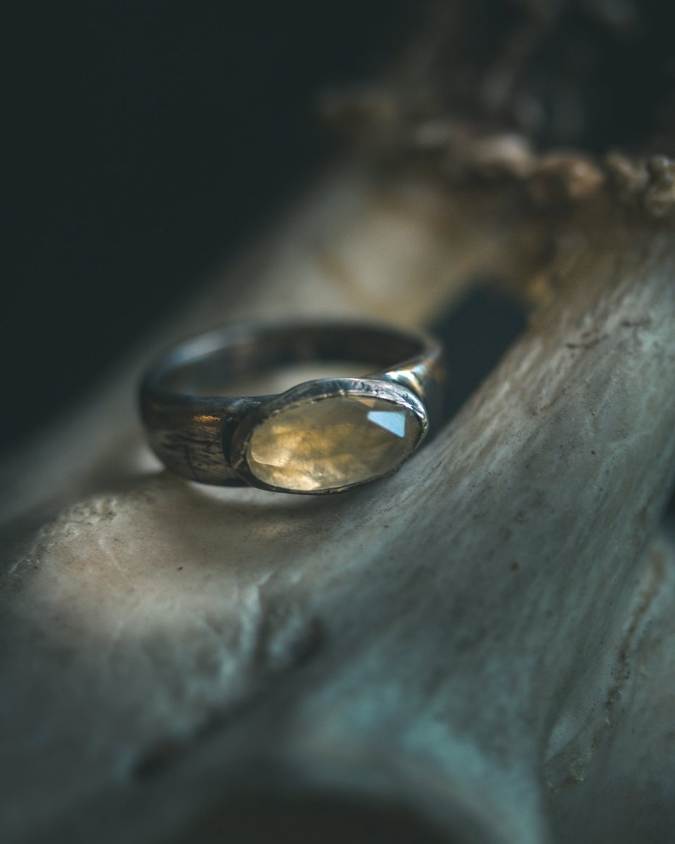 Stirrup Ring with Yellow Citrine - Machinations