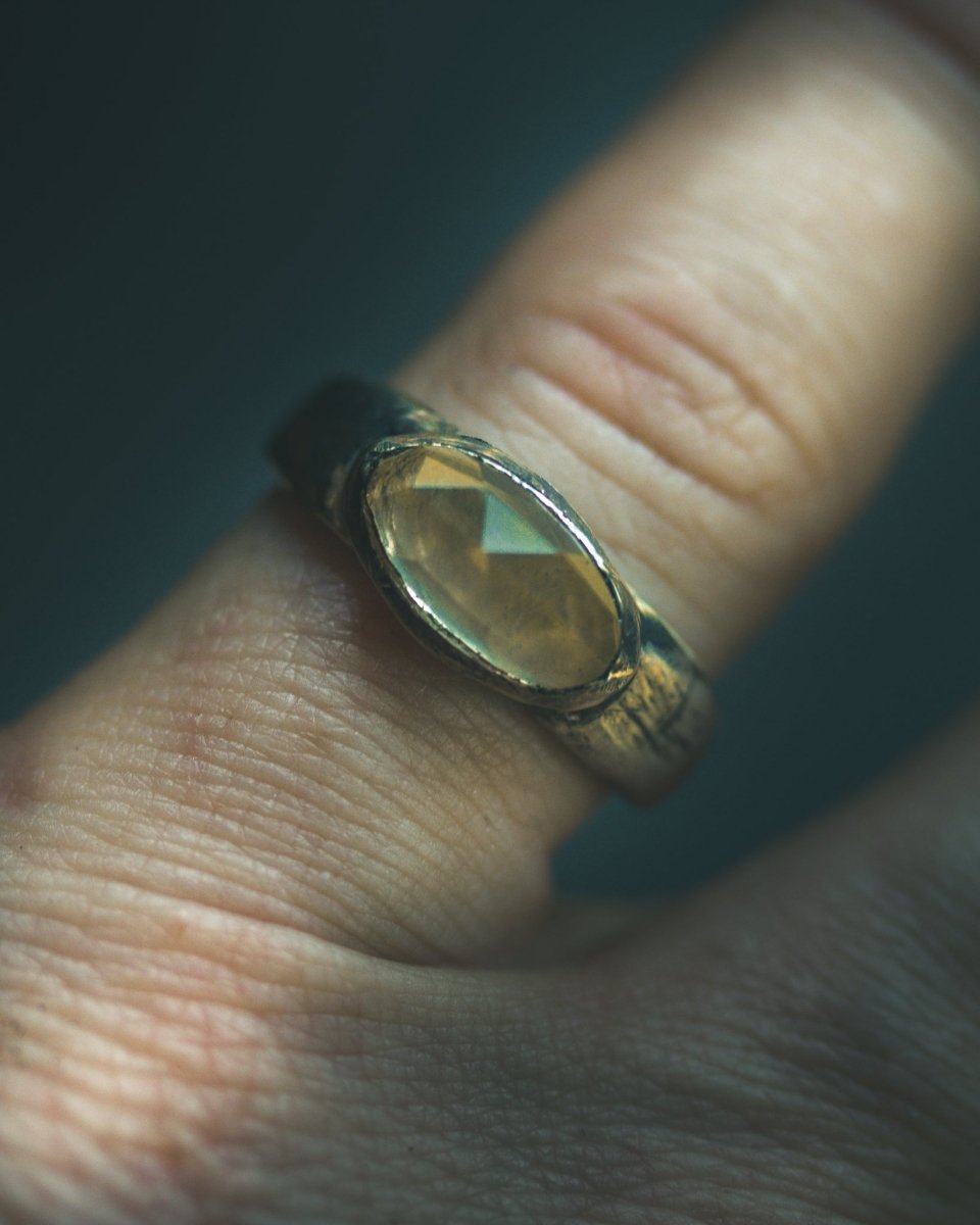 Stirrup Ring with Yellow Citrine - Machinations