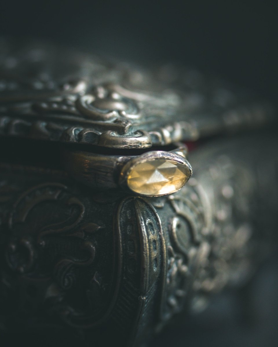 Stirrup Ring with Yellow Citrine - Machinations