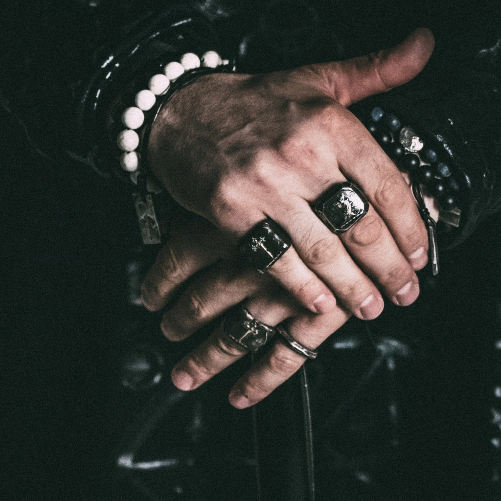 Sword of the Righteous Signet Ring with Sapphire in Sterling Silver and 23K Gold: A Talisman of Power, Wisdom, and Protection - Machinations