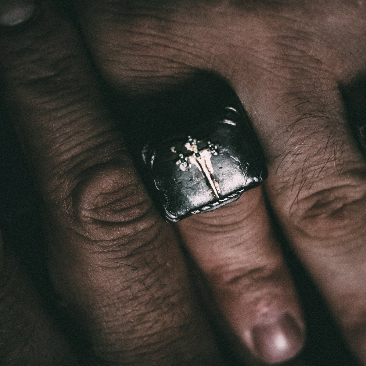 Sword of the Righteous Signet Ring with Sapphire in Sterling Silver and 23K Gold: A Talisman of Power, Wisdom, and Protection - Machinations