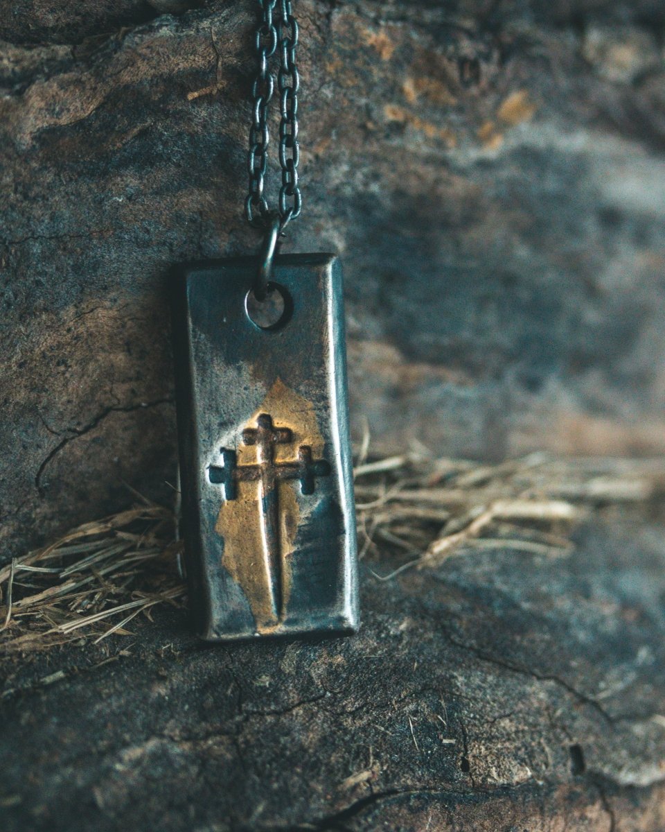 Sword of the Righteous Tag Necklace – Sterling Silver & 23K Gold | Talisman of Power, Discernment & Sacred Authority - Machinations