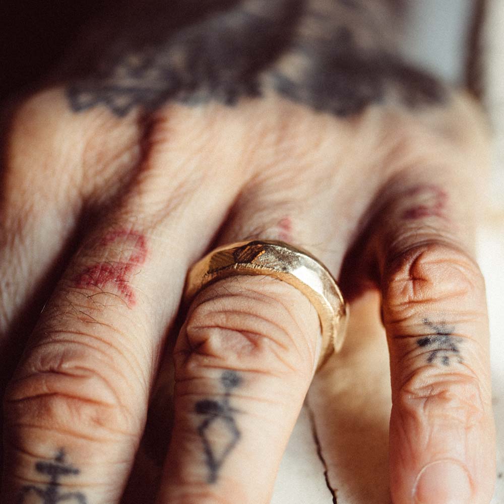 Terra Firma Earth Heavy Gold Ring - Machinations