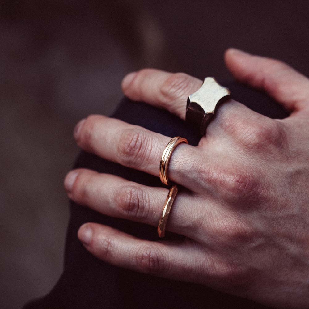 Textured Band Gold Band - Machinations