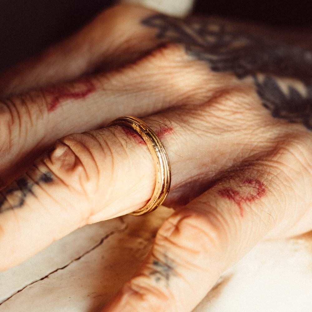 Textured Band Gold Band - Machinations