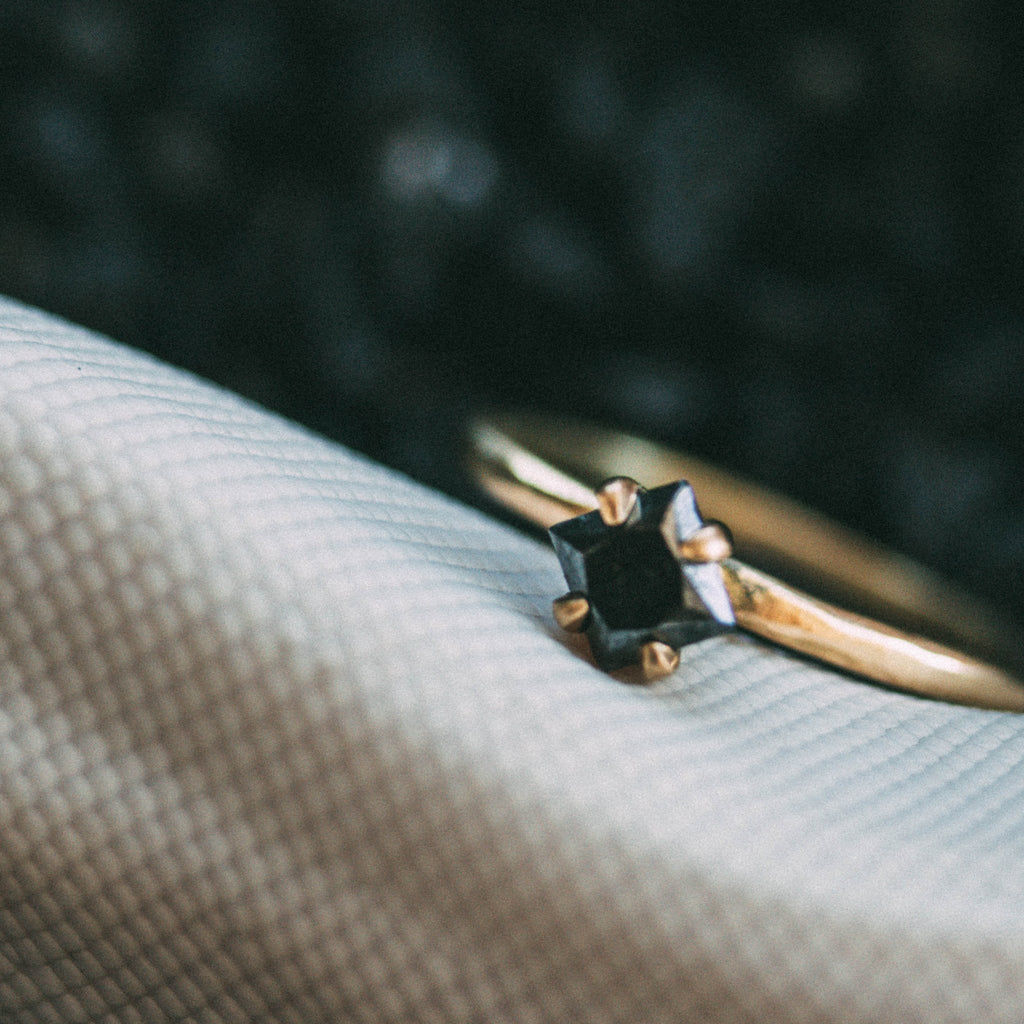 The Lilith Engagement Ring with Black Diamond - Machinations