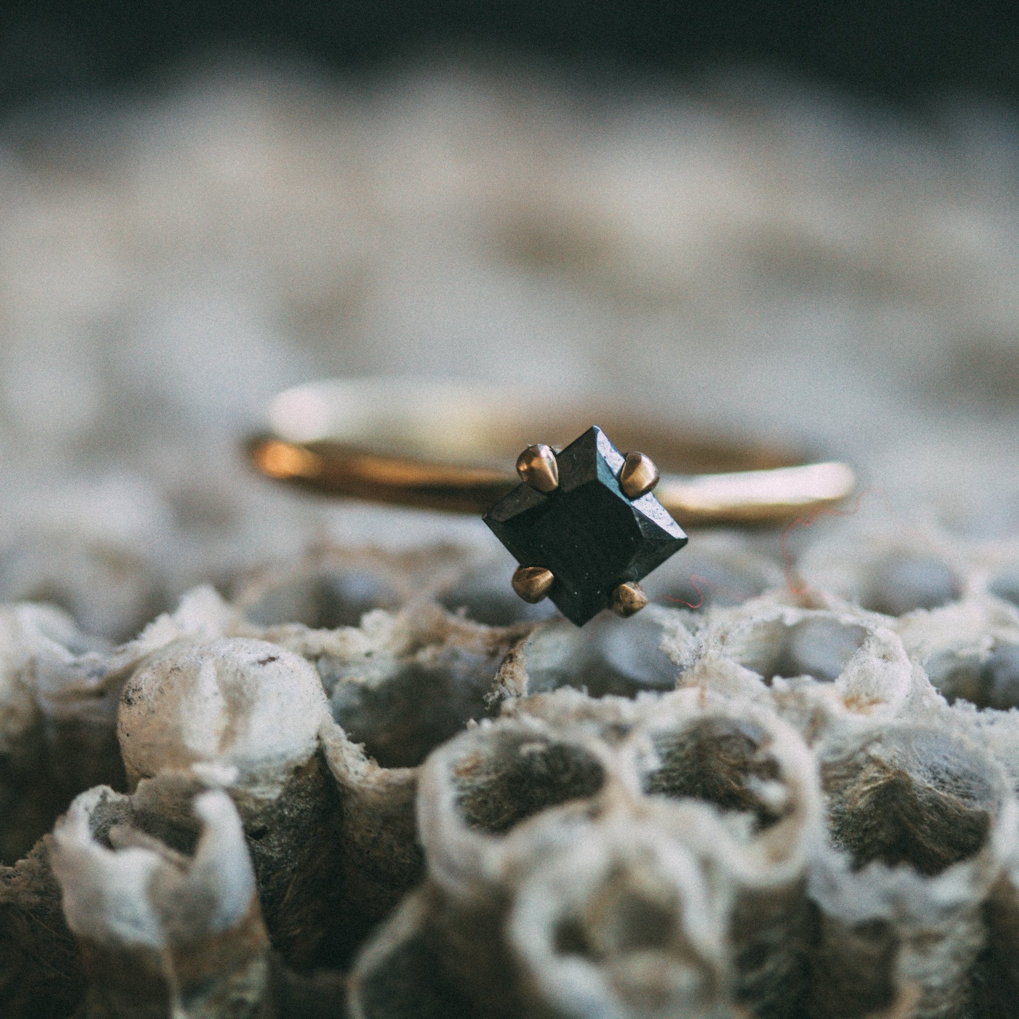 The Lilith Engagement Ring with Black Diamond - Machinations