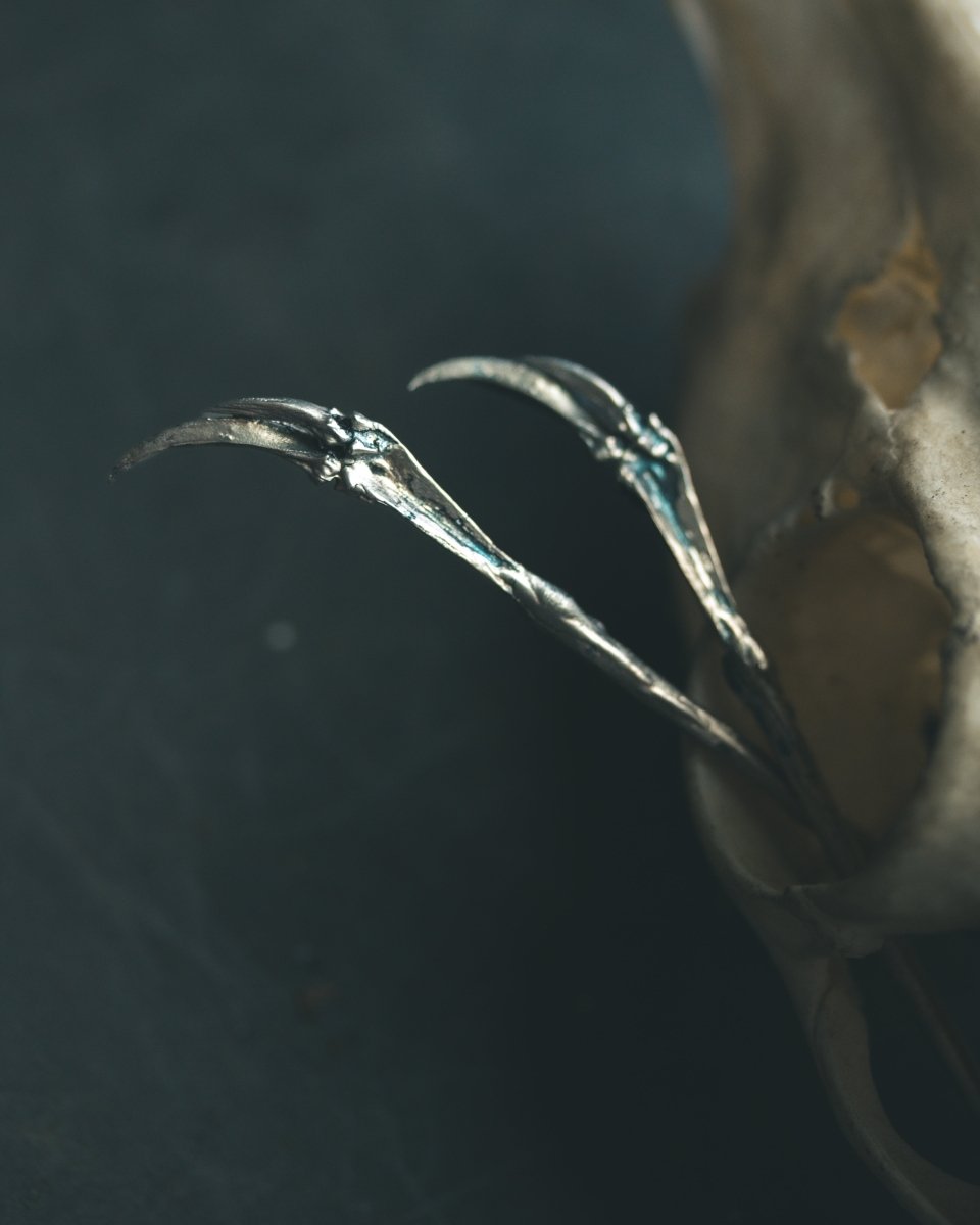 White Brass Fish Bone 6 Inch Hair Pins: Viking Elegance with a Touch of the Macabre - Machinations