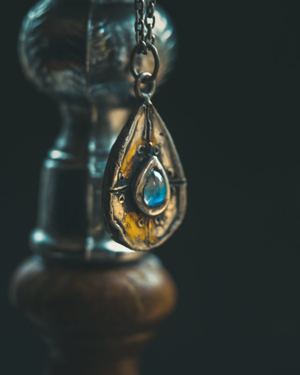 Yaga's Cabinet: Mara Amulet Collection | Sterling Silver | Blue Flash Moonstone | Symbolic Protection - Machinations