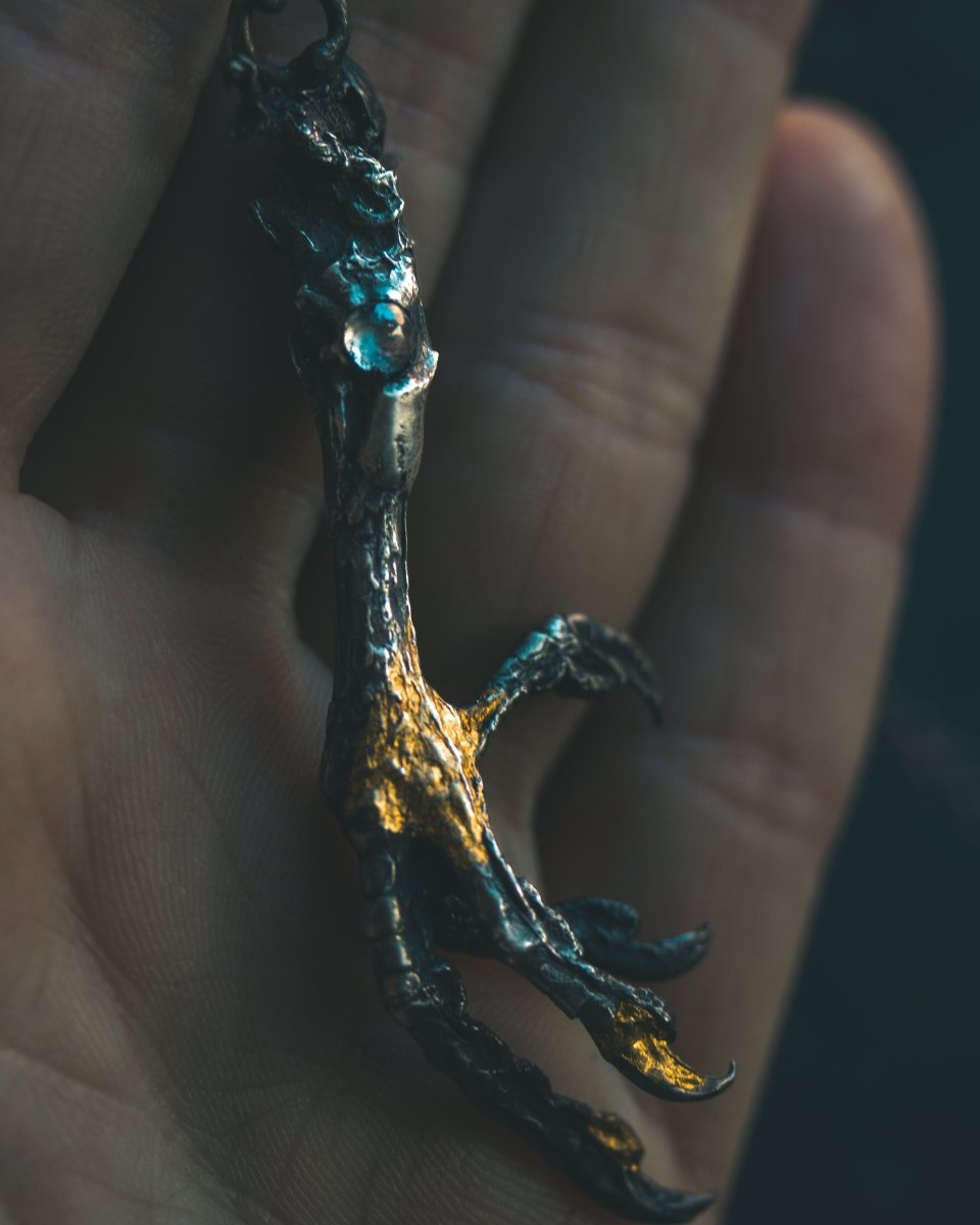 Yaga's Cabinet: Mourning Dove Divination Pendant | Sterling Silver | Rose - Cut Rainbow Moonstone | Ethically Found - Machinations