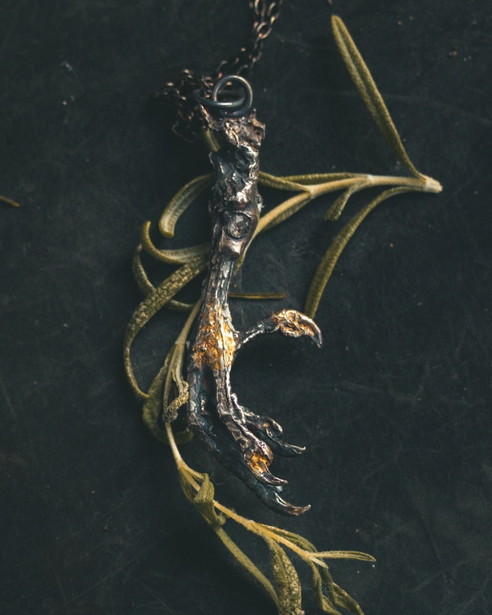 Yaga's Cabinet: Mourning Dove Divination Pendant | Sterling Silver | Salt & Pepper Diamond | Ethically Found - Machinations