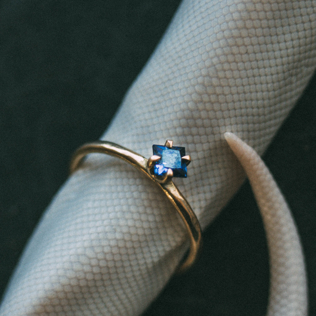 The Lilith Engagement Ring | 18K Gold & Sapphire | Symbol of Equality, Wisdom & Sacred Commitment
