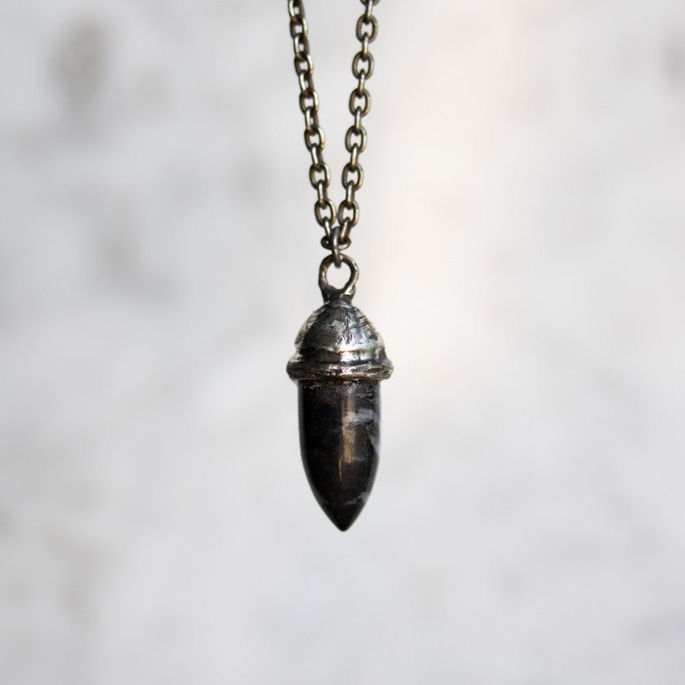 Knights Collection - Krakow Pilgrimage Talisman | Sterling Silver & 23.5K Gold | Zebra Jasper | Medieval Travel Token - Machinations