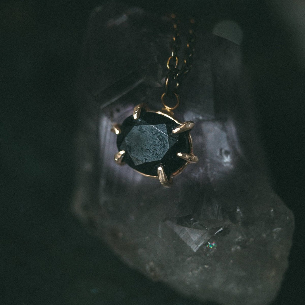 Meteoromance Black Spinel | 14K Gold & Blackened Silver | Talisman of Cosmic Power and Shadow Alchemy - Machinations