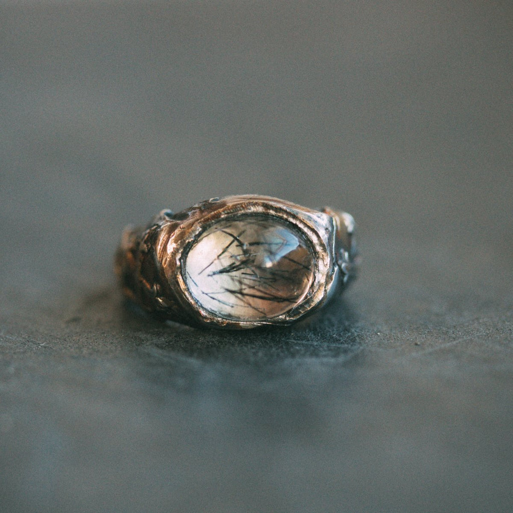 Oculus Tourmalinated Quartz Ring: Your Personal Scrying Stone - Machinations