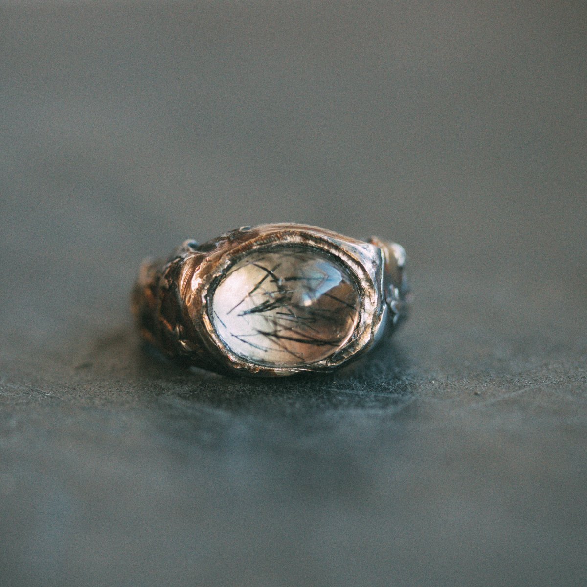 Oculus Tourmalinated Quartz Ring: Your Personal Scrying Stone - Machinations