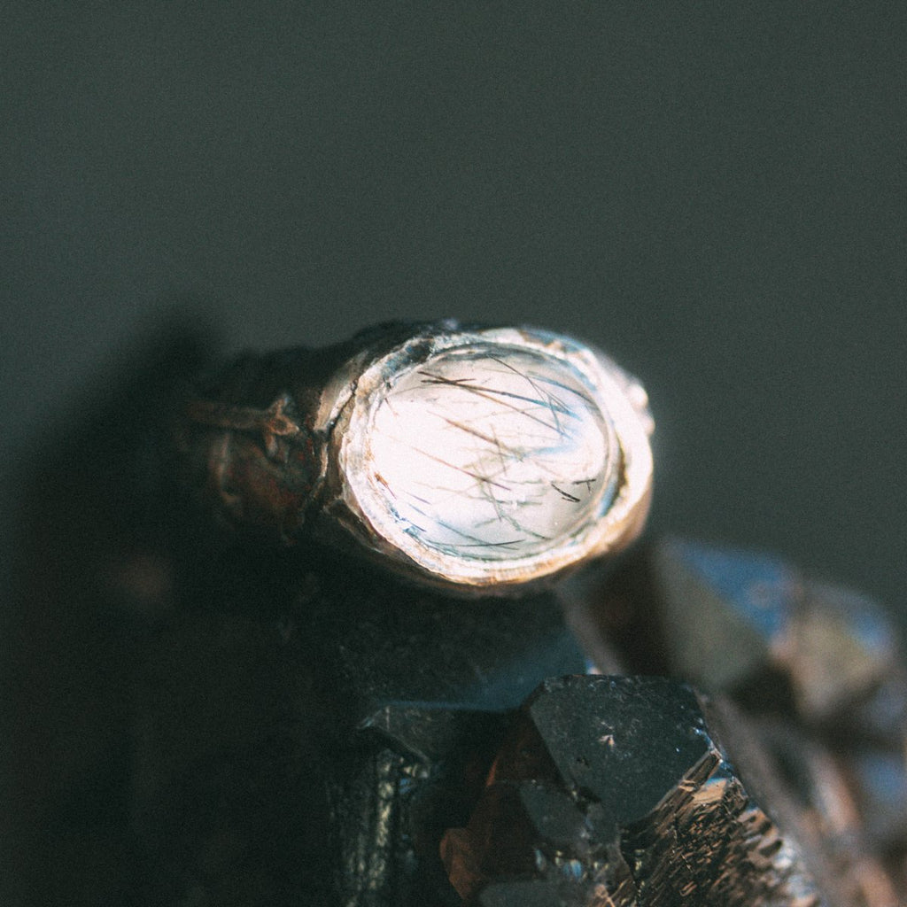 Oculus Tourmalinated Quartz Ring: Your Personal Scrying Stone - Machinations